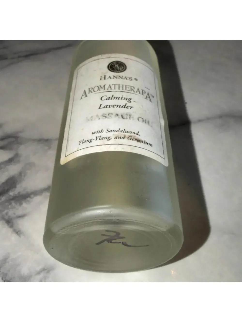 Hanna's Aromatherapa Calming Lavender Massage Oil Sandalwood Geranium US vintage